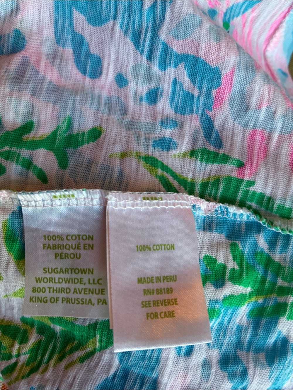 Lilly Pulitzer Etta Tropical Coastal Print V-Neck Short Sleeve Top Size Large - Picture 6 of 7